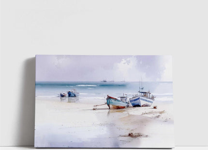 coastal art landscape canvas picture print boats painting set available