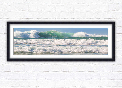 Crashing Waves. Beautiful ocean colours. Framed picture in a choice of frame colours and sizes