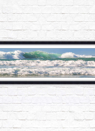 Crashing Waves. Beautiful ocean colours. Framed picture in a choice of frame colours and sizes