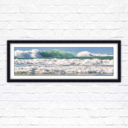 Crashing Waves. Beautiful ocean colours. Framed picture in a choice of frame colours and sizes