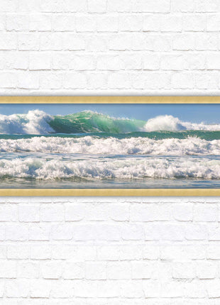 Crashing Waves. Beautiful ocean colours. Framed picture in a choice of frame colours and sizes
