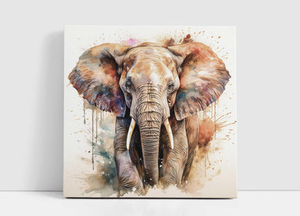 Elephant canvas picture print with paint splash white background modern wall art