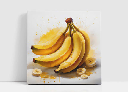 Food and drink square canvas picture. Fresh Bananas. A choice of sizes available. Unique Wall Art