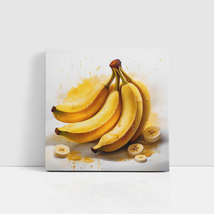 Food and drink square canvas picture. Fresh Bananas. A choice of sizes available. Unique Wall Art
