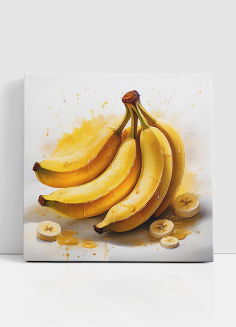 Food and drink square canvas picture. Fresh Bananas. A choice of sizes available. Unique Wall Art