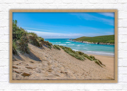 Crantock Beach Seascape framed print choice of frame colour and sizes