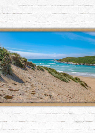 Crantock Beach Seascape framed print choice of frame colour and sizes