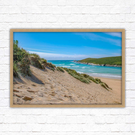 Crantock Beach Seascape framed print choice of frame colour and sizes