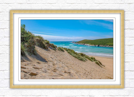 Crantock Beach Seascape framed print choice of frame colour and sizes