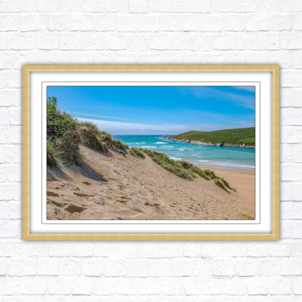 Crantock Beach Seascape framed print choice of frame colour and sizes