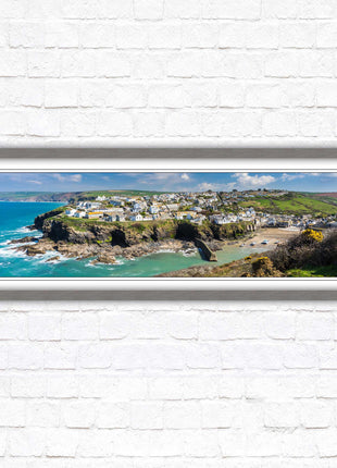 Port Isaac fishing harbour, panoramic framed picture print. A choice of picture frames available.
