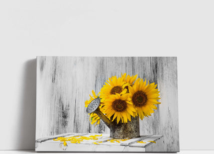 Canvas picture of Sunflowers in Vintage watering can. Printed and framed as a Canvas picture print. Ideal Mothers Day/birthday gift.