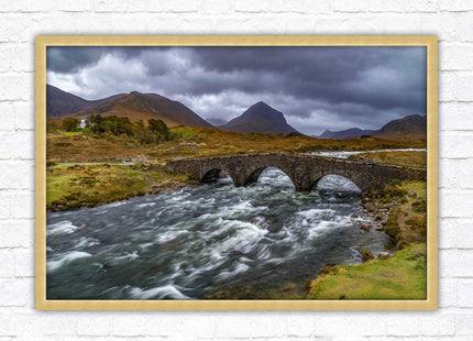 Isle of Skye, Scotland. The Old Bridge at Sligachan. Framed picture print with a choice of frame colours.