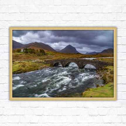Isle of Skye, Scotland. The Old Bridge at Sligachan. Framed picture print with a choice of frame colours.
