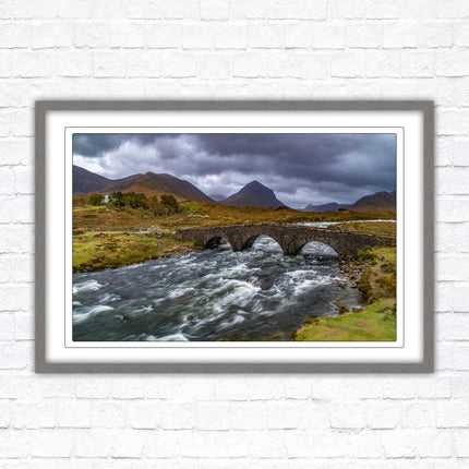 Isle of Skye, Scotland. The Old Bridge at Sligachan. Framed picture print with a choice of frame colours.