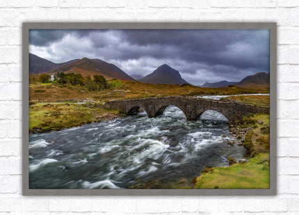 Isle of Skye, Scotland. The Old Bridge at Sligachan. Framed picture print with a choice of frame colours.