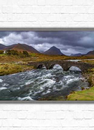 Isle of Skye, Scotland. The Old Bridge at Sligachan. Framed picture print with a choice of frame colours.