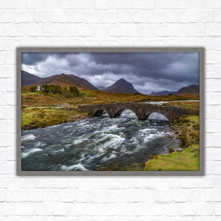 Isle of Skye, Scotland. The Old Bridge at Sligachan. Framed picture print with a choice of frame colours.