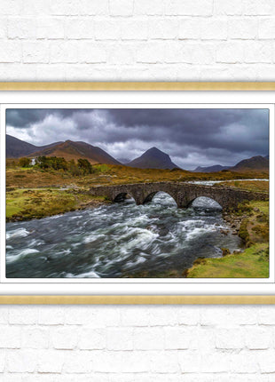 Isle of Skye, Scotland. The Old Bridge at Sligachan. Framed picture print with a choice of frame colours.