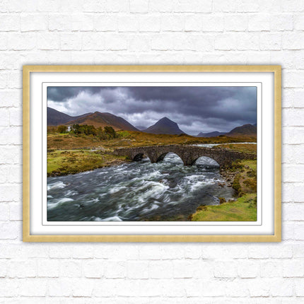 Isle of Skye, Scotland. The Old Bridge at Sligachan. Framed picture print with a choice of frame colours.