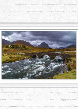 Isle of Skye, Scotland. The Old Bridge at Sligachan. Framed picture print with a choice of frame colours.