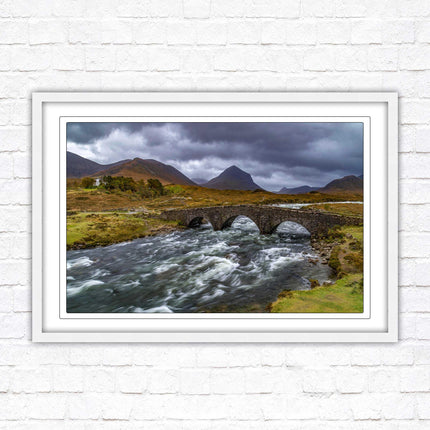 Isle of Skye, Scotland. The Old Bridge at Sligachan. Framed picture print with a choice of frame colours.