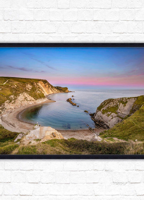 Man O&#39; War Cove, Jurassic coast, Dorset. Framed picture print with choice of frame colours