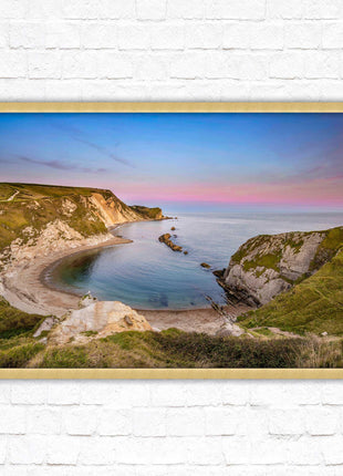 Man O&#39; War Cove, Jurassic coast, Dorset. Framed picture print with choice of frame colours