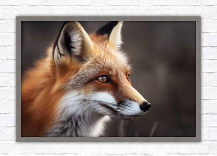 Fox. Framed picture, with choice of frame colours and options.