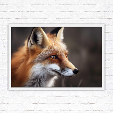 Fox. Framed picture, with choice of frame colours and options.