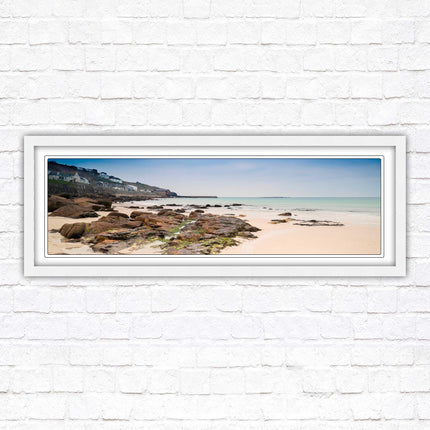 Sennen Cove, Cornwall. Panoramic framed picture print. A choice of picture frames available.