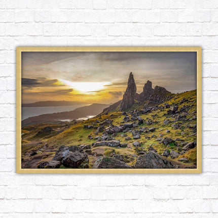 Framed picture Isle of Skye, Scotland. Storr Cliffs print in frame, with choice of frame colours and options.