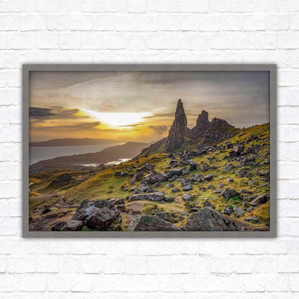 Framed picture Isle of Skye, Scotland. Storr Cliffs print in frame, with choice of frame colours and options.