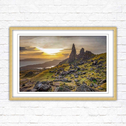 Framed picture Isle of Skye, Scotland. Storr Cliffs print in frame, with choice of frame colours and options.