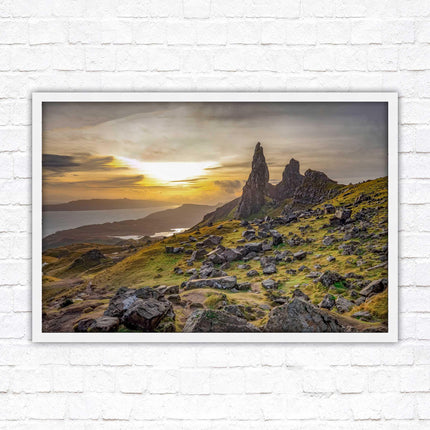 Framed picture Isle of Skye, Scotland. Storr Cliffs print in frame, with choice of frame colours and options.