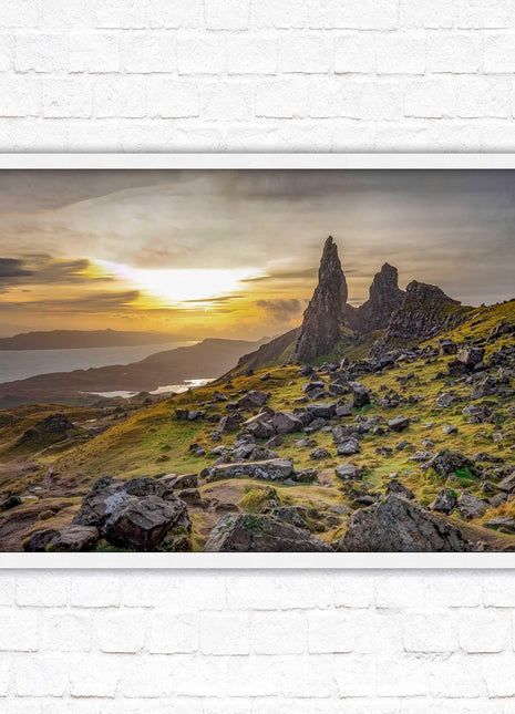 Framed picture Isle of Skye, Scotland. Storr Cliffs print in frame, with choice of frame colours and options.