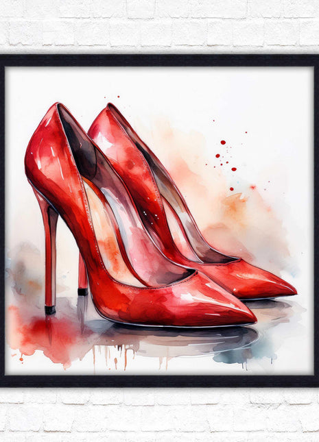 High heels Framed picture print choice of frames and sizes square