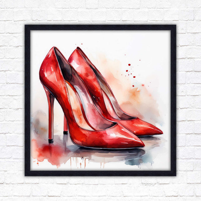 High heels Framed picture print choice of frames and sizes square