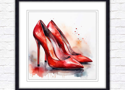 High heels Framed picture print choice of frames and sizes square
