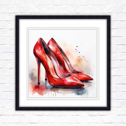 High heels Framed picture print choice of frames and sizes square