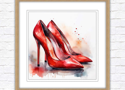 High heels Framed picture print choice of frames and sizes square