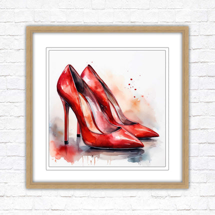 High heels Framed picture print choice of frames and sizes square