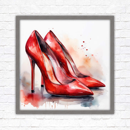 High heels Framed picture print choice of frames and sizes square