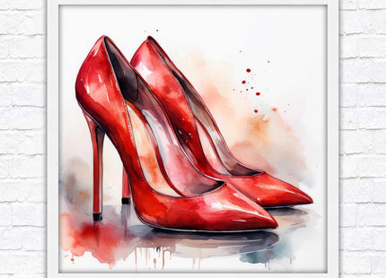High heels Framed picture print choice of frames and sizes square