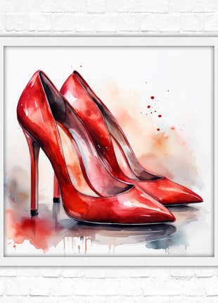 High heels Framed picture print choice of frames and sizes square