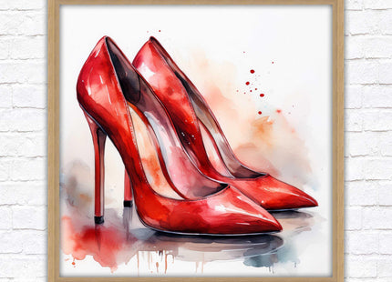 High heels Framed picture print choice of frames and sizes square