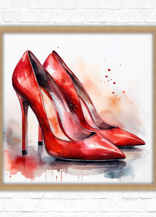 High heels Framed picture print choice of frames and sizes square