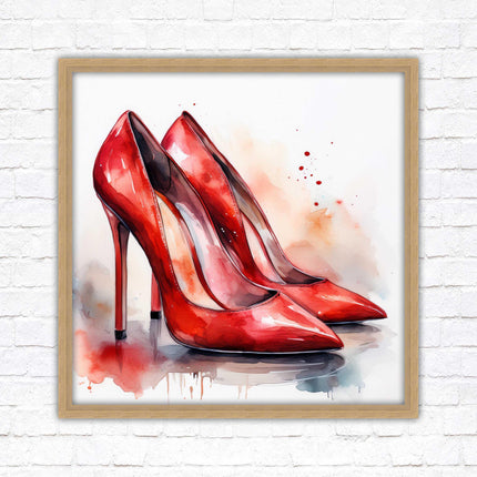 High heels Framed picture print choice of frames and sizes square