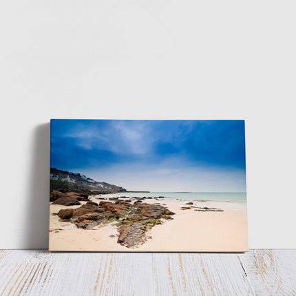 Sennen Cove, Cornwall. Canvas print. Waves rolling into the shore. Beautiful landscape/seascape
