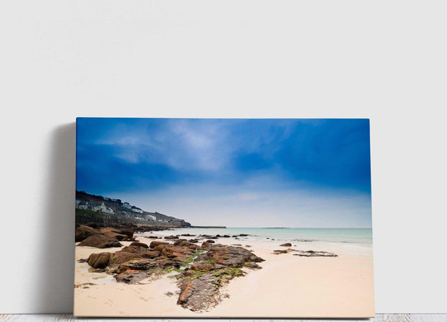 Sennen Cove, Cornwall. Canvas print. Waves rolling into the shore. Beautiful landscape/seascape